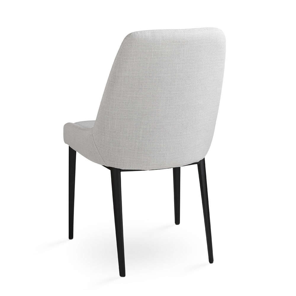 Moyra Dining Chair: Light Grey Linen